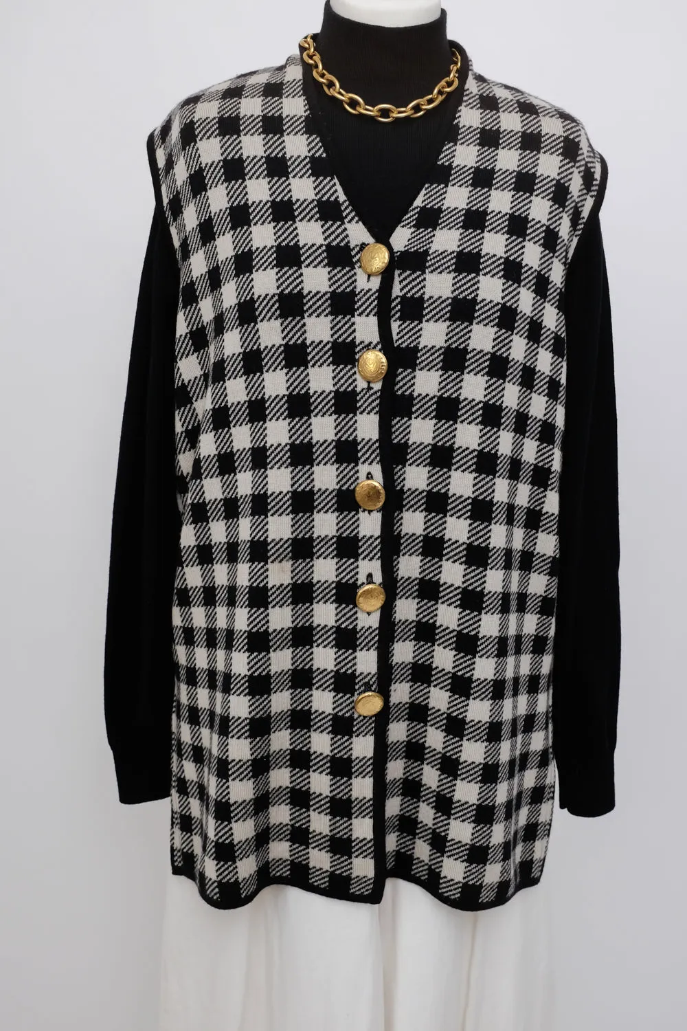 0039_CHECKED LONG MERINO WOOL VEST