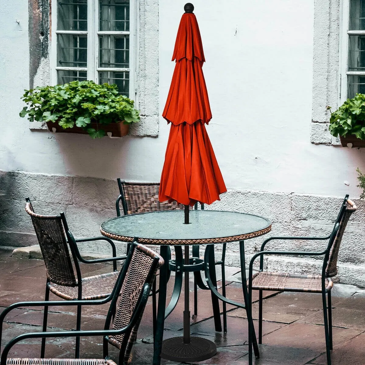 10ft 3 Tier Outdoor Patio Umbrella - Orange