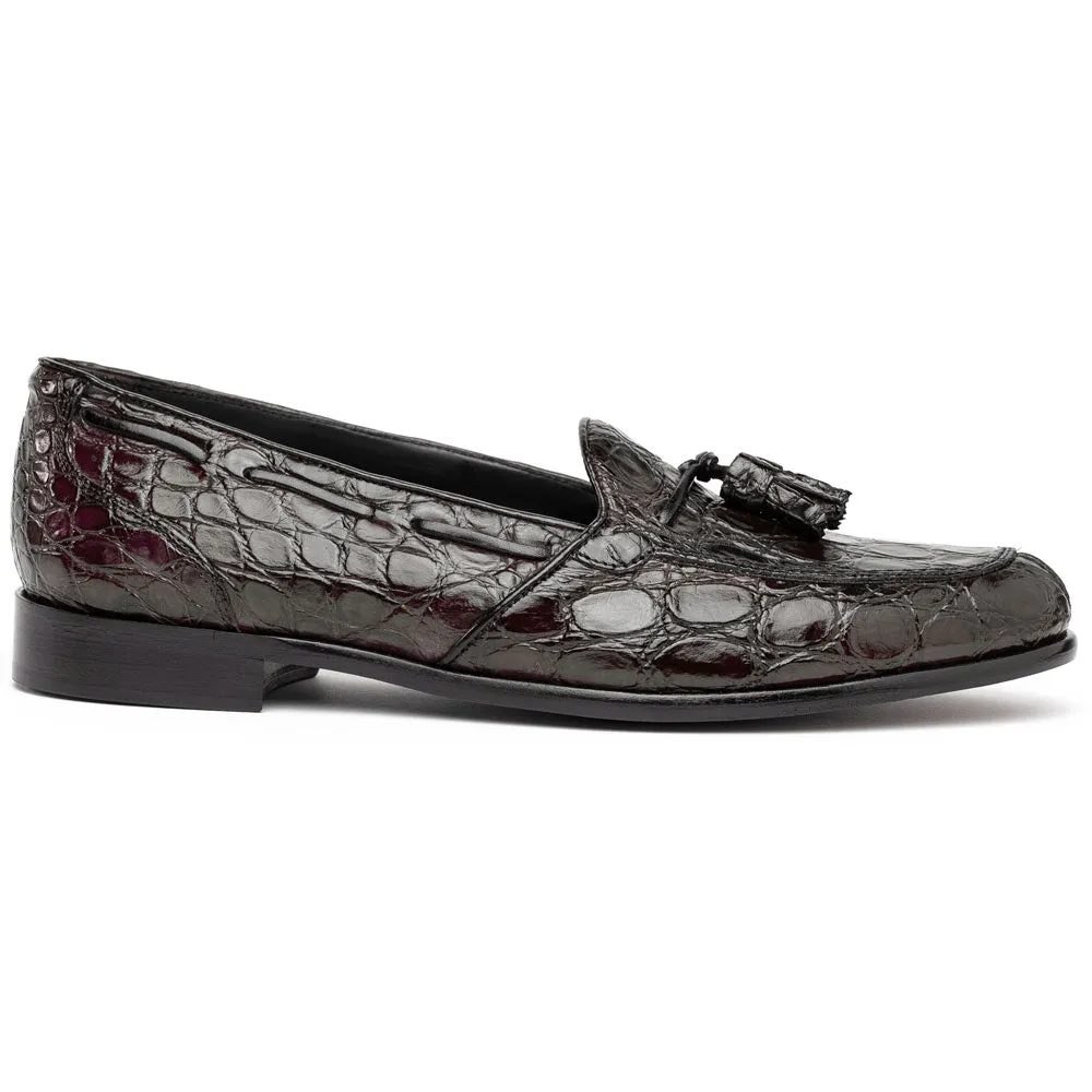 11-582-NIC FRANCO Crocodile Tassel Loafer, Nicotine