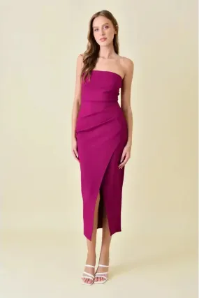 Addilyn Cocktail Midi Dress - Fuchsia