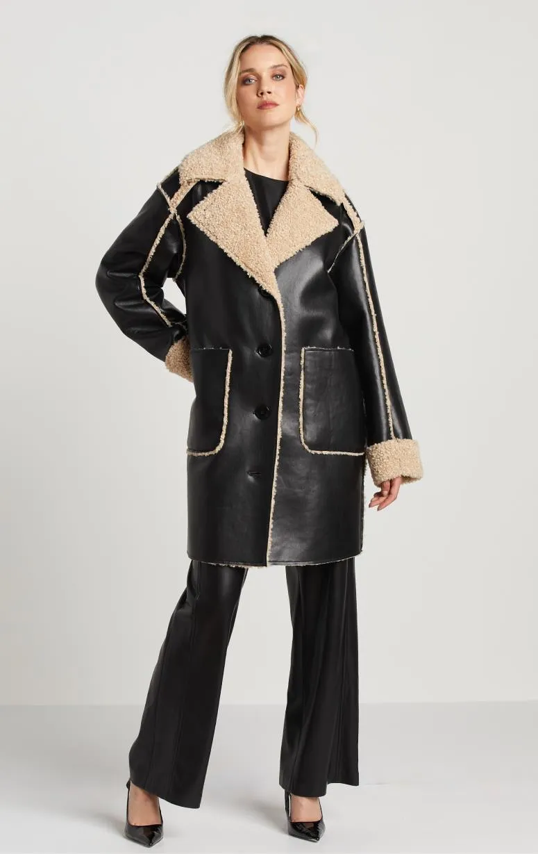 Adroit- Faux Shearling Coat