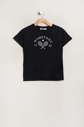 AERO Girls' Hamptons 1983 Tennis Graphic Tee