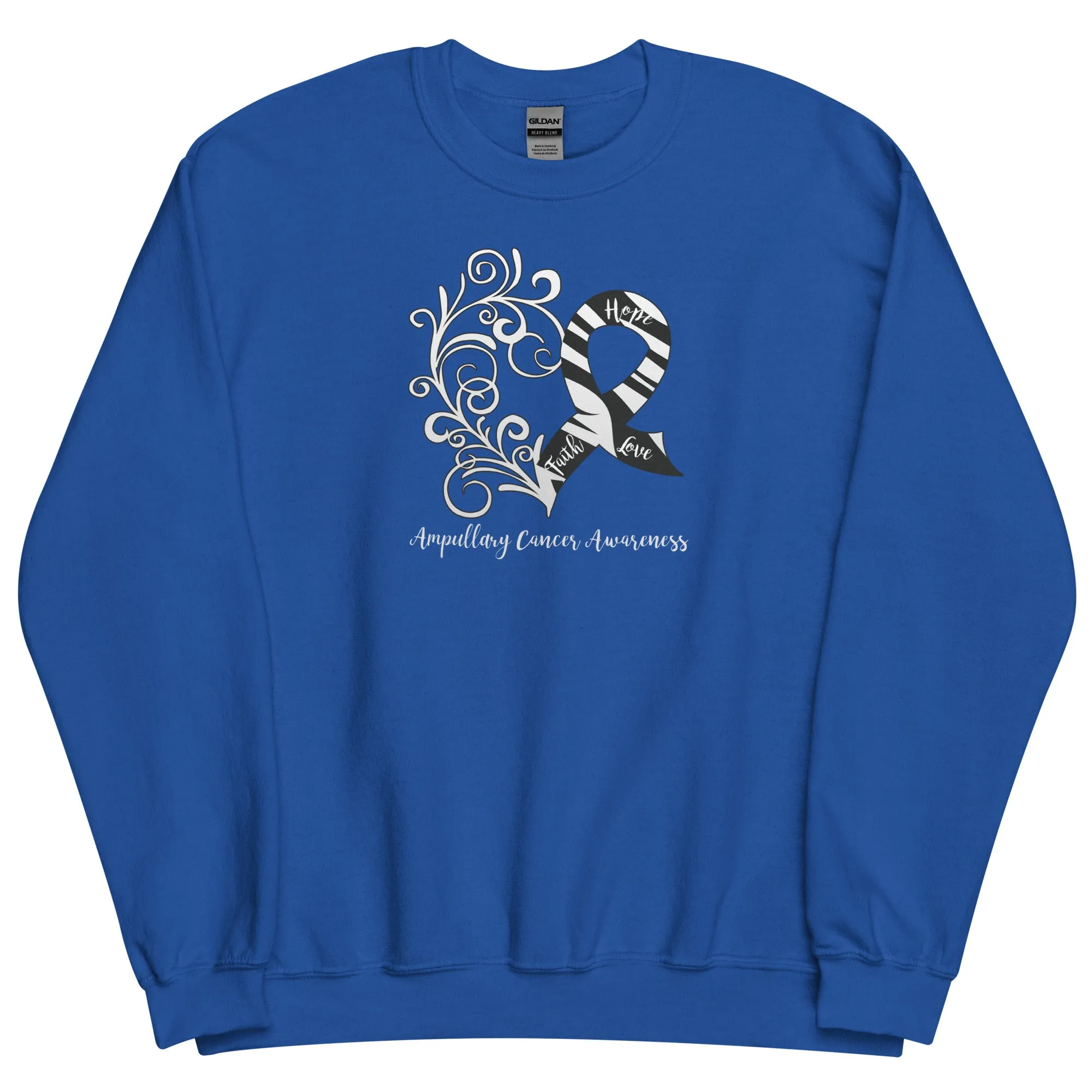 Ampullary Cancer Awareness Heart Sweatshirt (Several Colors Available)