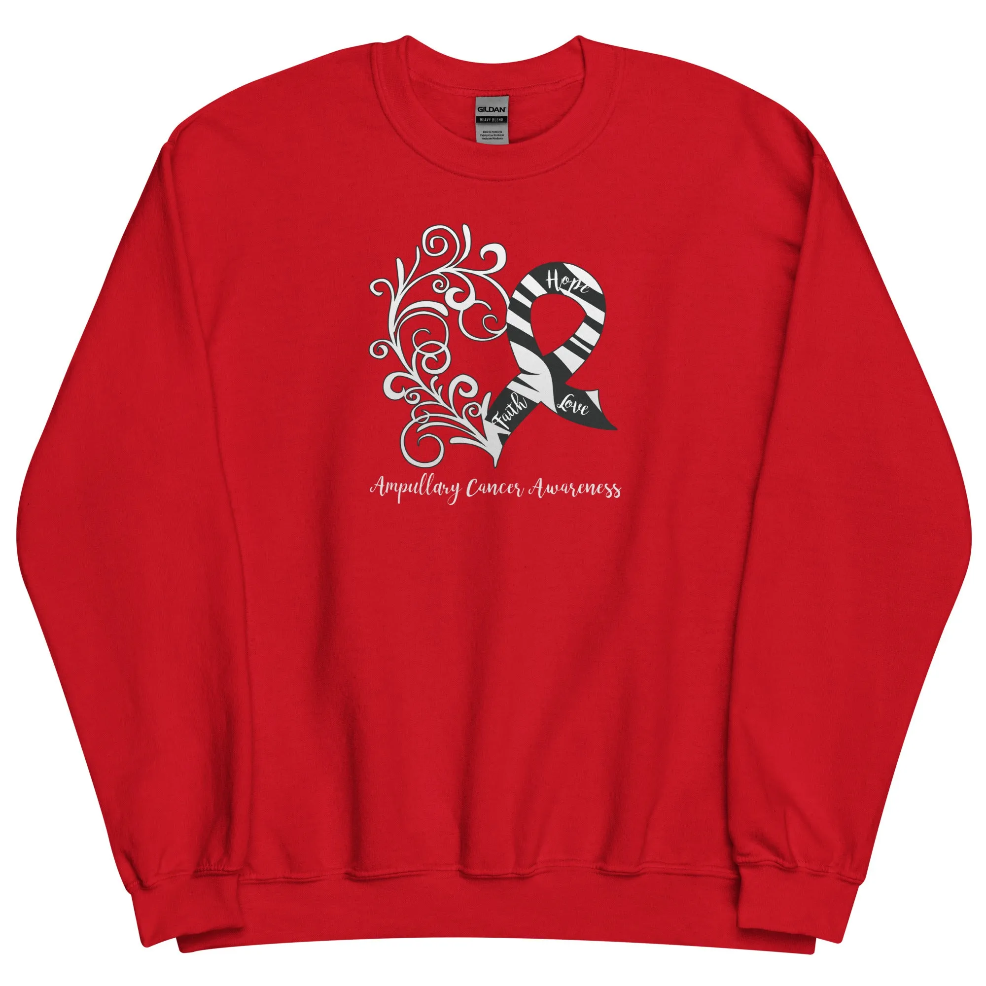 Ampullary Cancer Awareness Heart Sweatshirt (Several Colors Available)