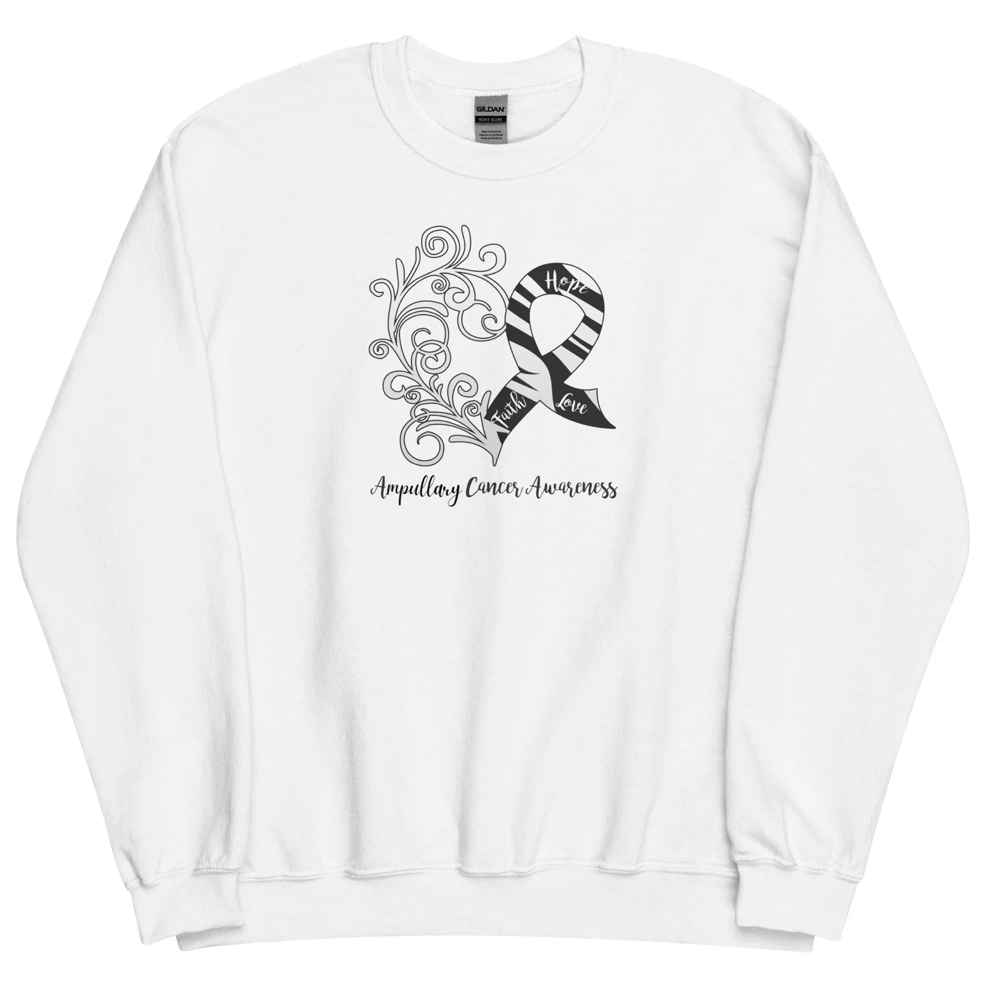 Ampullary Cancer Awareness Heart Sweatshirt (Several Colors Available)