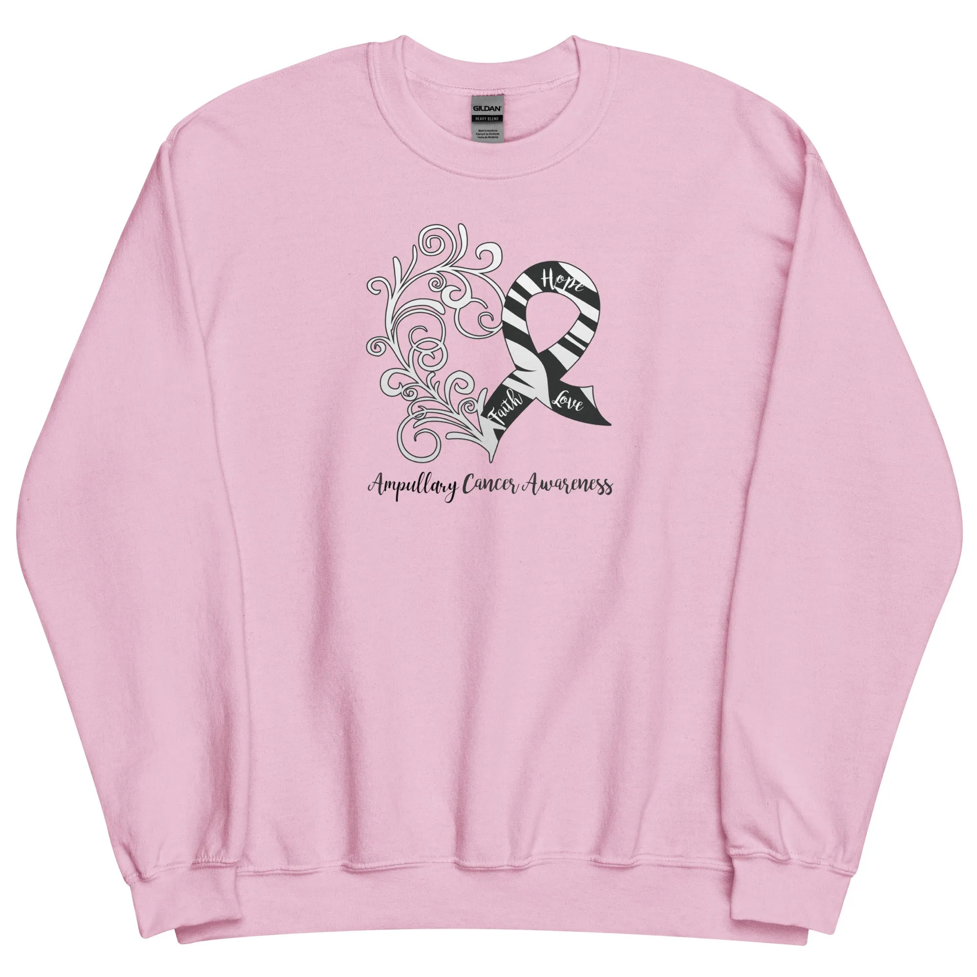 Ampullary Cancer Awareness Heart Sweatshirt (Several Colors Available)