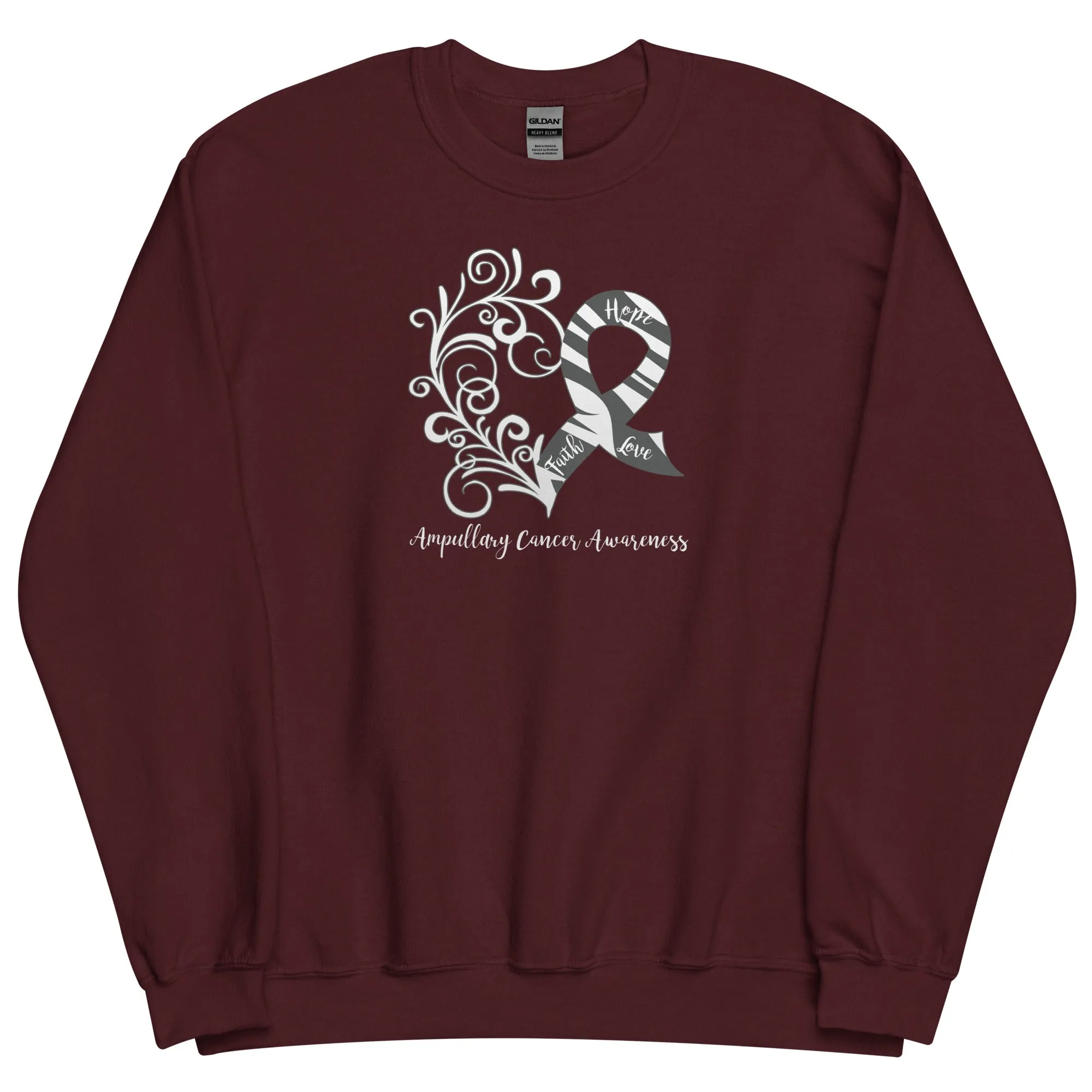 Ampullary Cancer Awareness Heart Sweatshirt (Several Colors Available)