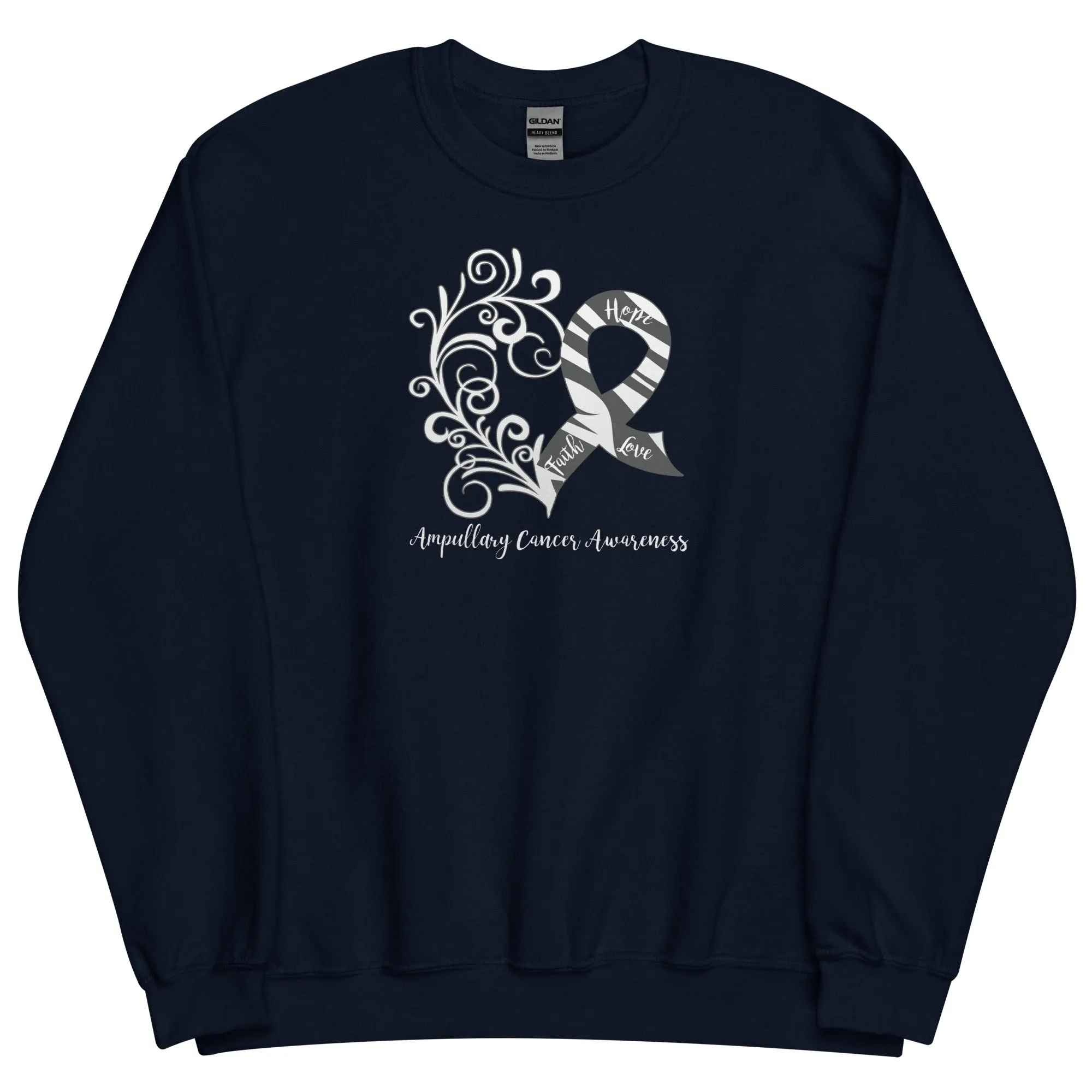 Ampullary Cancer Awareness Heart Sweatshirt (Several Colors Available)