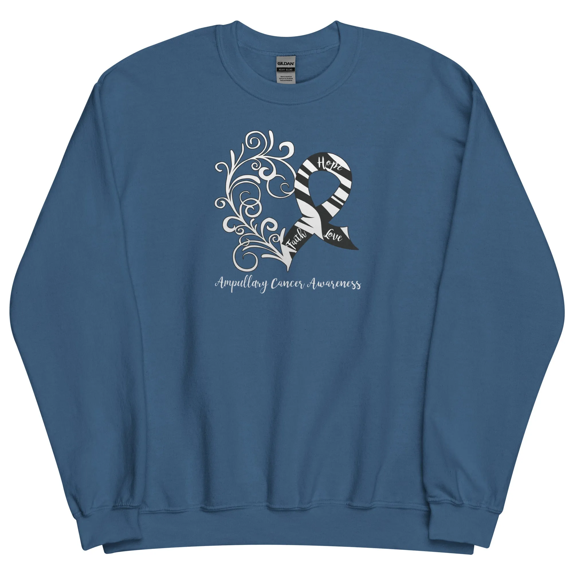 Ampullary Cancer Awareness Heart Sweatshirt (Several Colors Available)