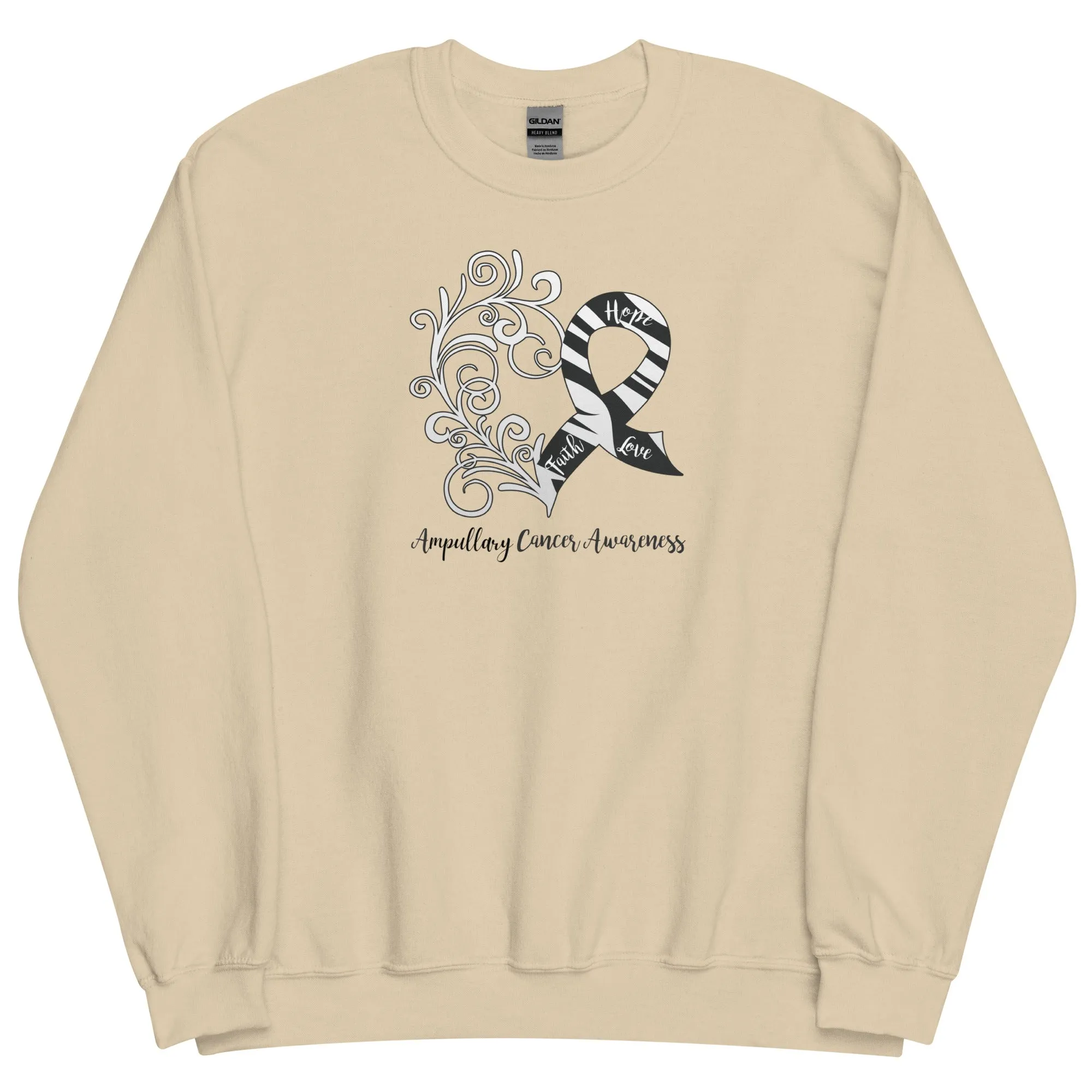 Ampullary Cancer Awareness Heart Sweatshirt (Several Colors Available)