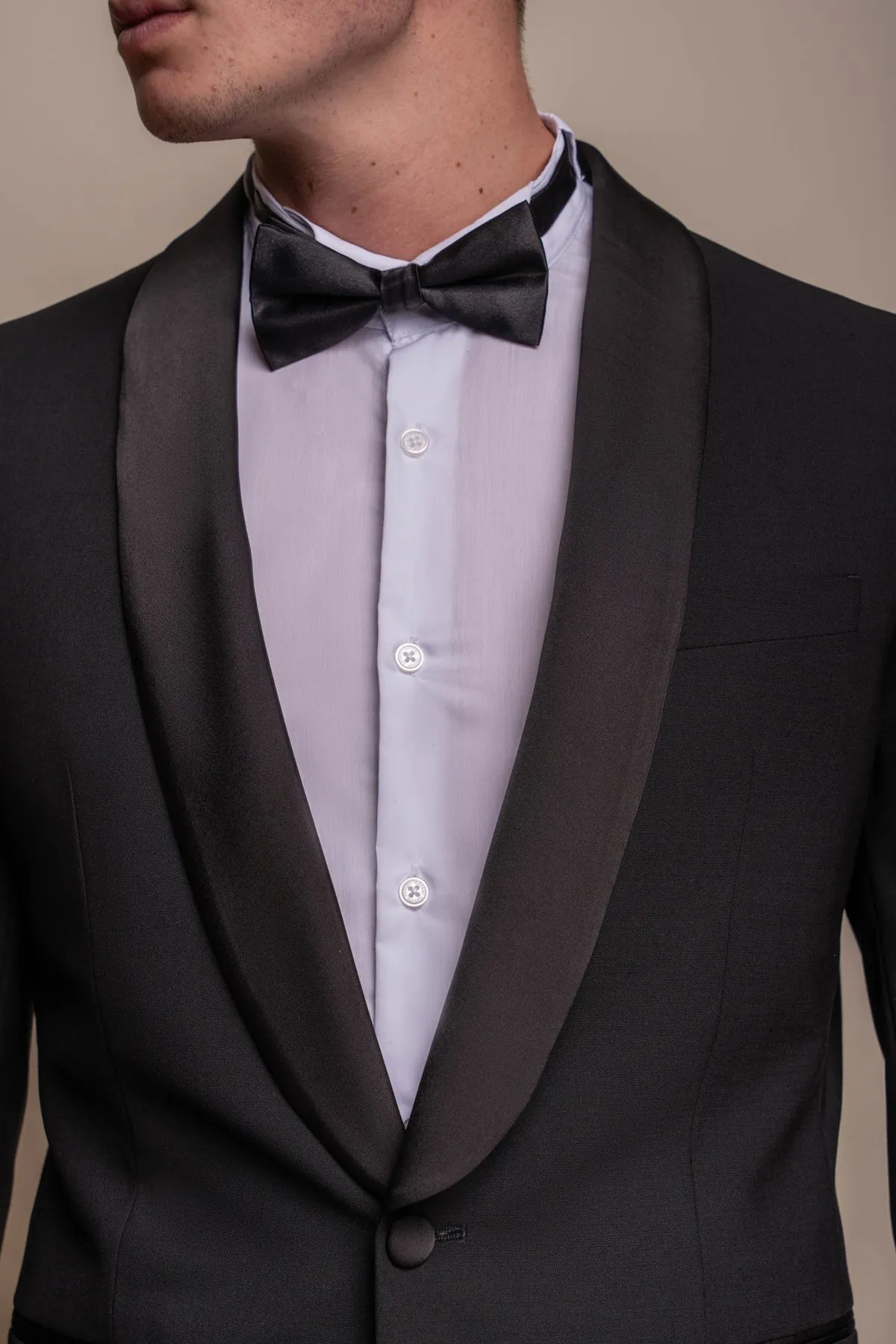 Aspen Black Tuxedo Wedding Suit Swatch