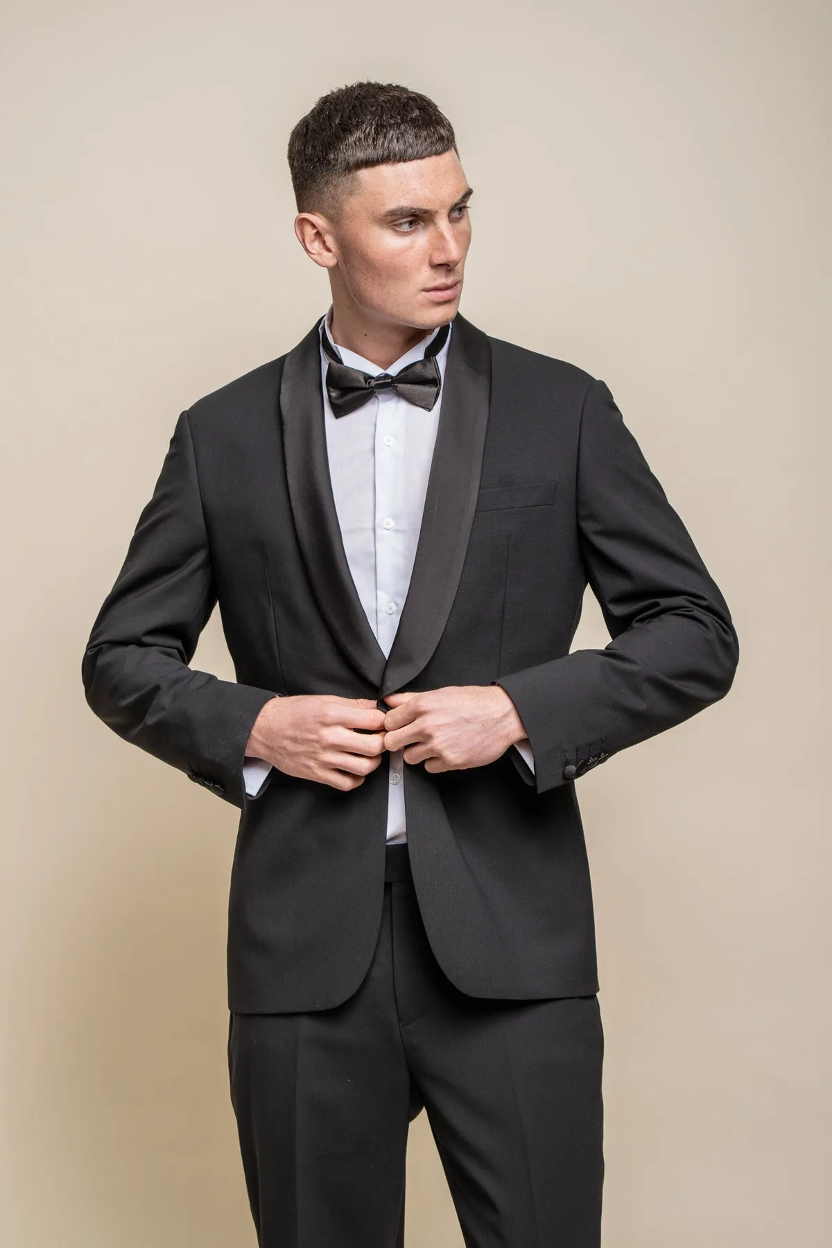 Aspen Black Tuxedo Wedding Suit Swatch