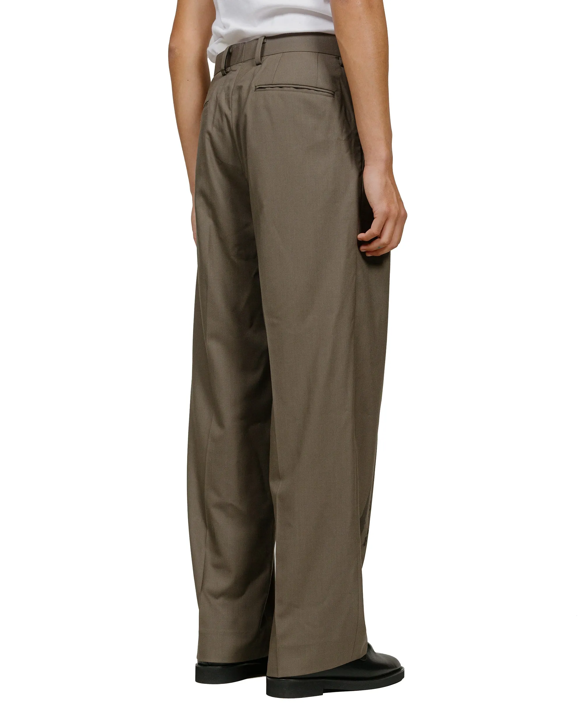 Auralee Super Fine Tropical Wool Slacks Dark Khaki