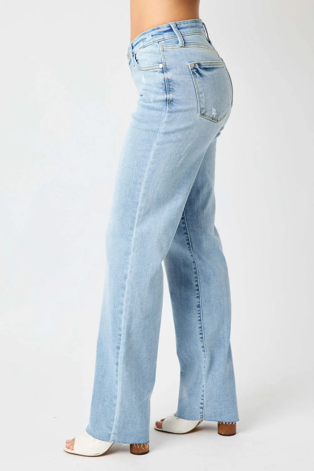 Avery Straight Fit High Rise Jeans with V Front Waistband - PLUS