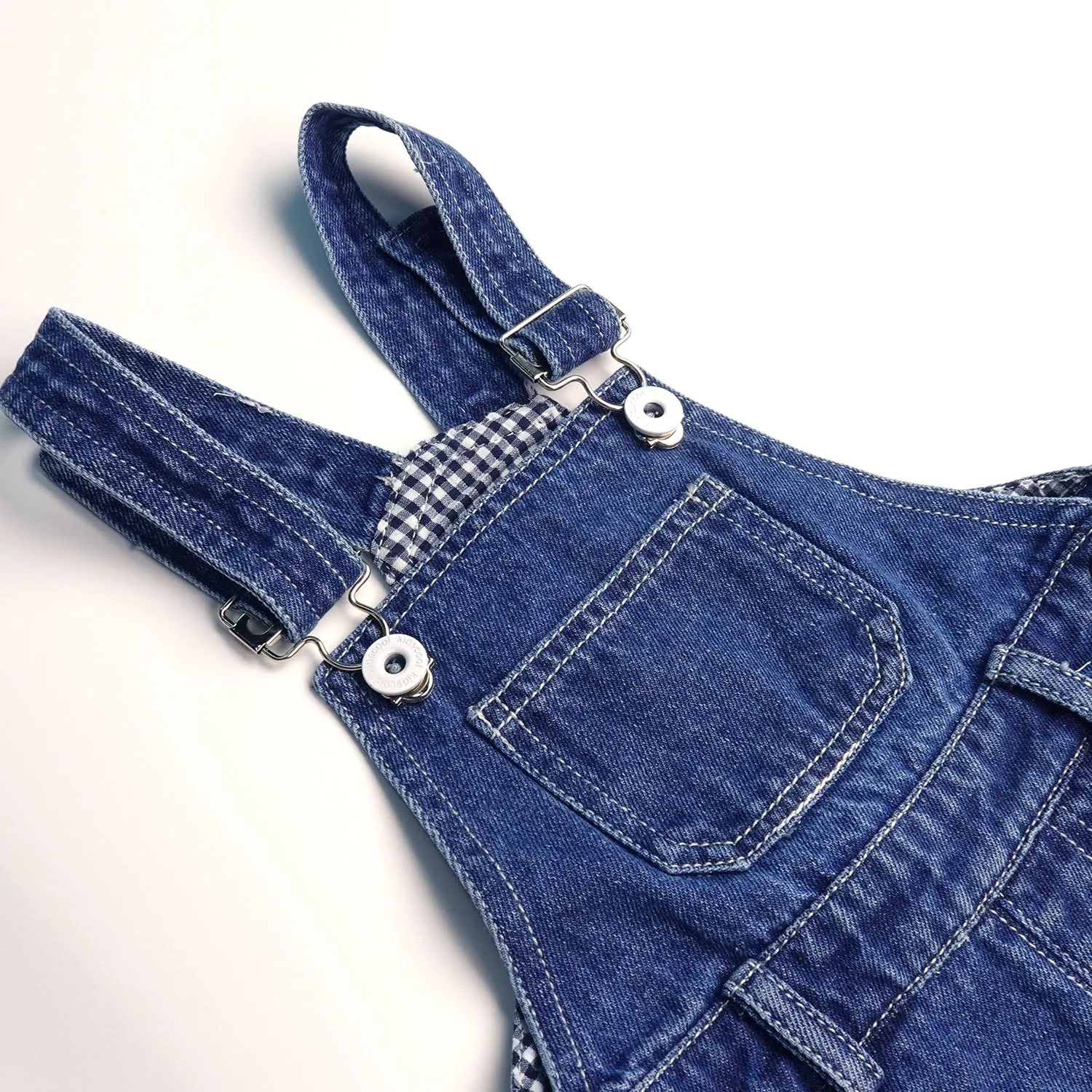 Baby Girls Denim Shortalls, Little Boys Ripped Raw Edge Hem Jeans Summer Shortalls