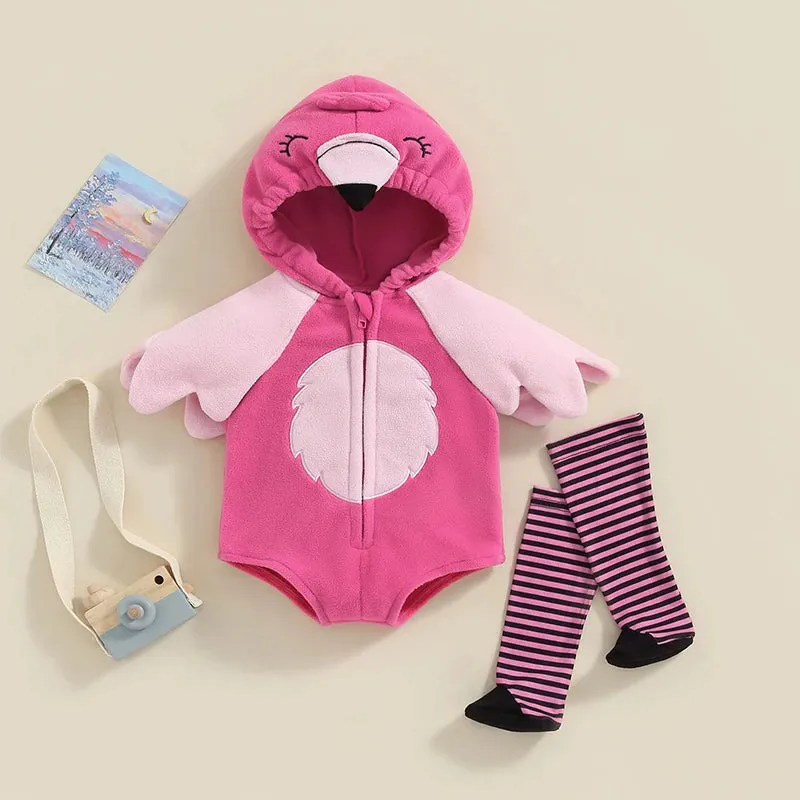 Baby Girls Halloween Costume Outfit Flamingo