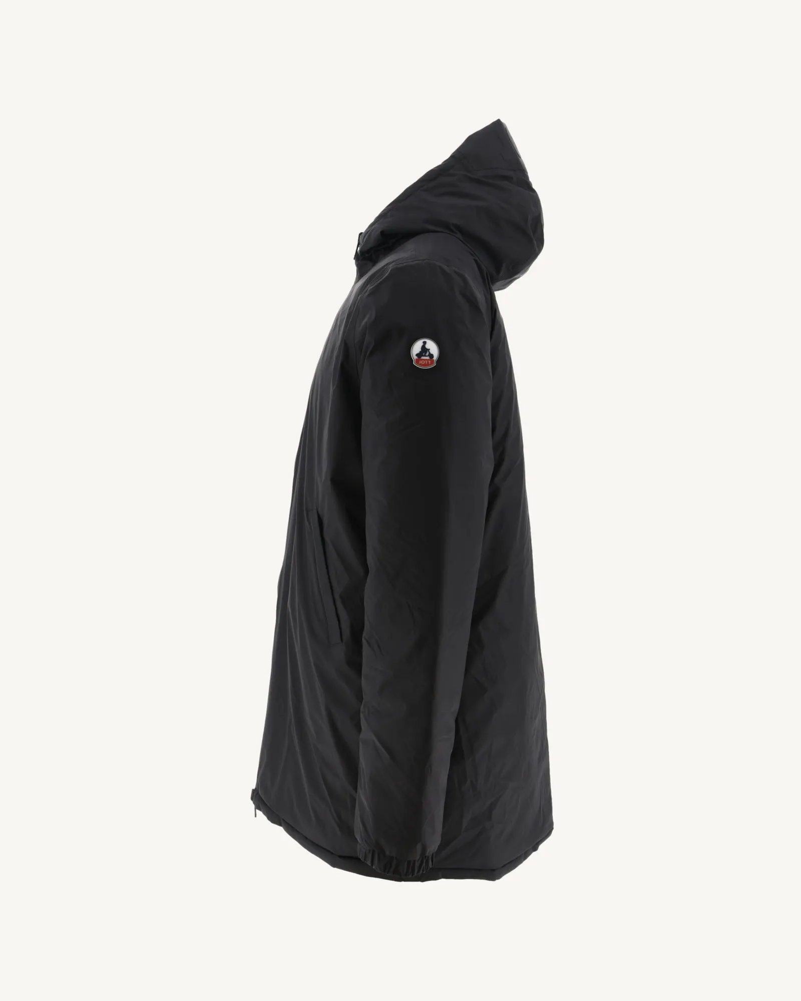 Black Amsterdam long reversible hooded puffer jacket