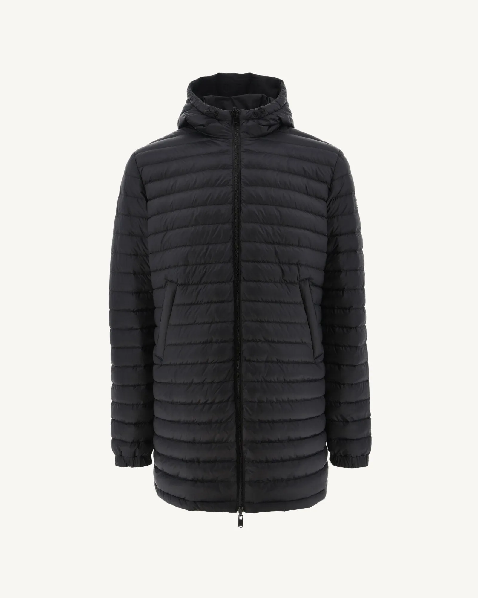 Black Amsterdam long reversible hooded puffer jacket