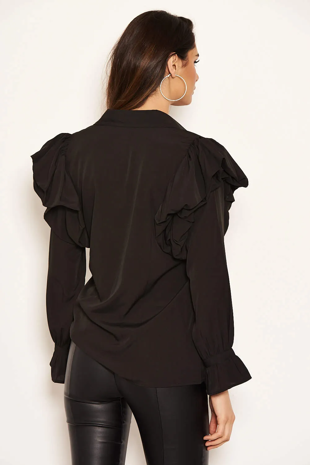 Black Frill Detail Shirt