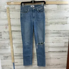 Blue Denim Jeans Straight Paige, Size 4