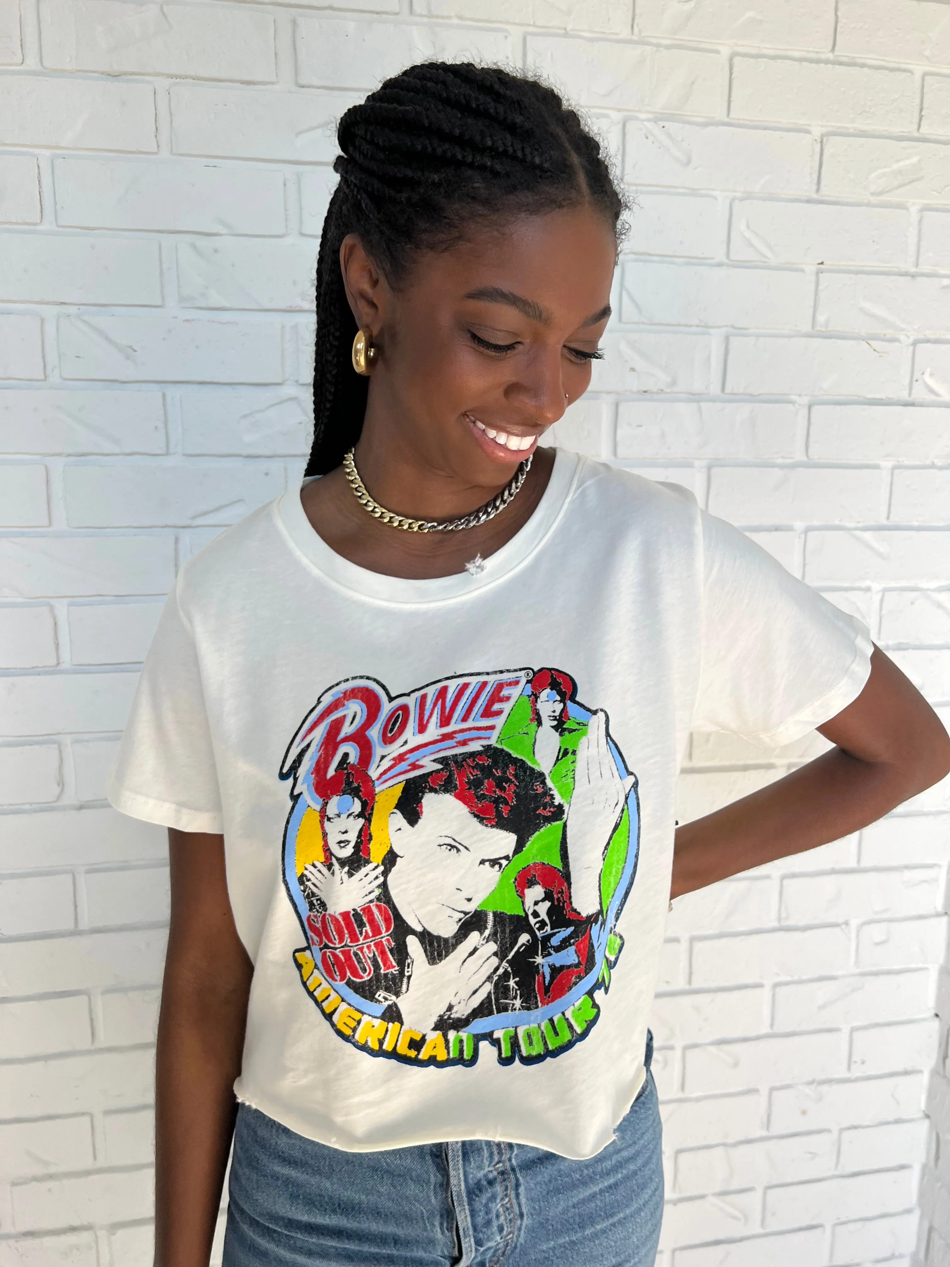 Bowie Faces Crop Tee