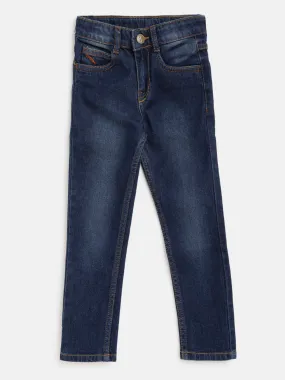 Boys Dark Blue Slim Fit Denim Jeans