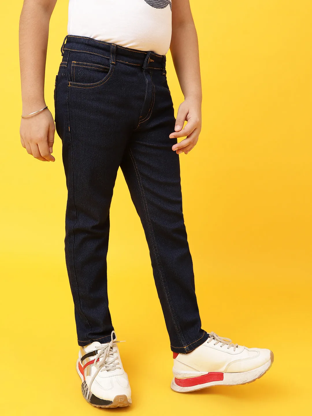 Boys Dark Blue Slim Fit Jeans