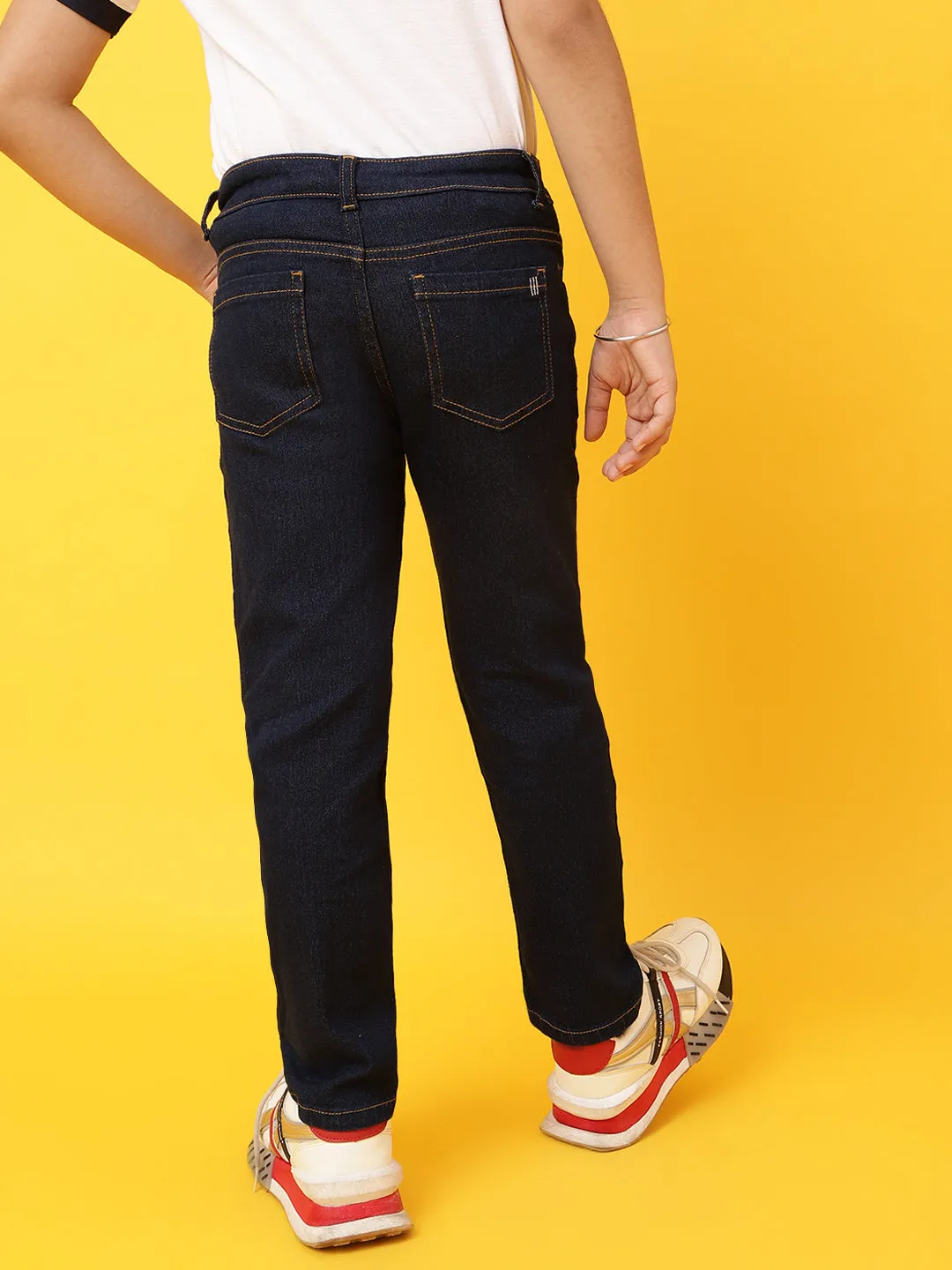 Boys Dark Blue Slim Fit Jeans