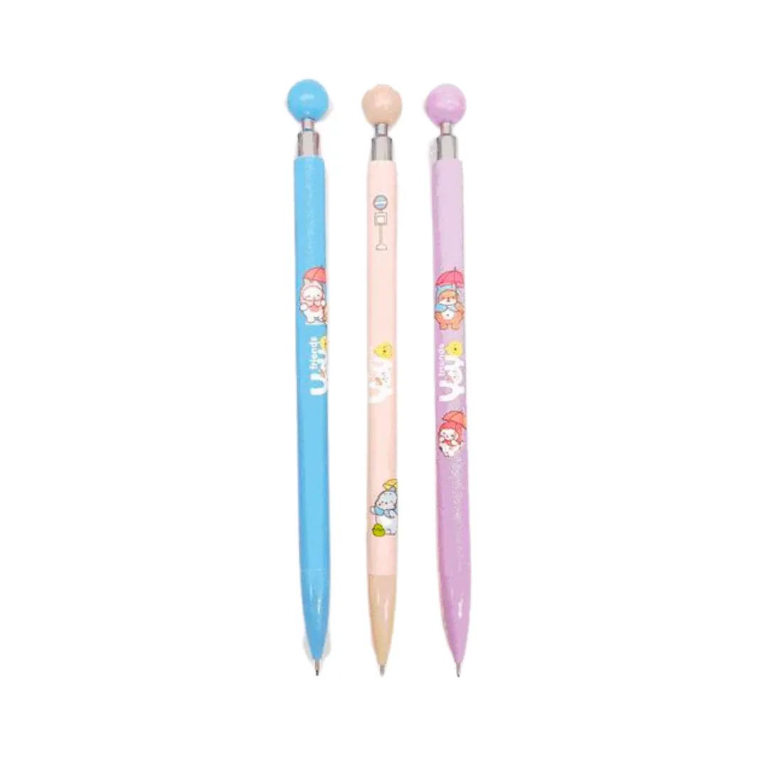 Cartoon Animal Ball Button Mechanical Pencil