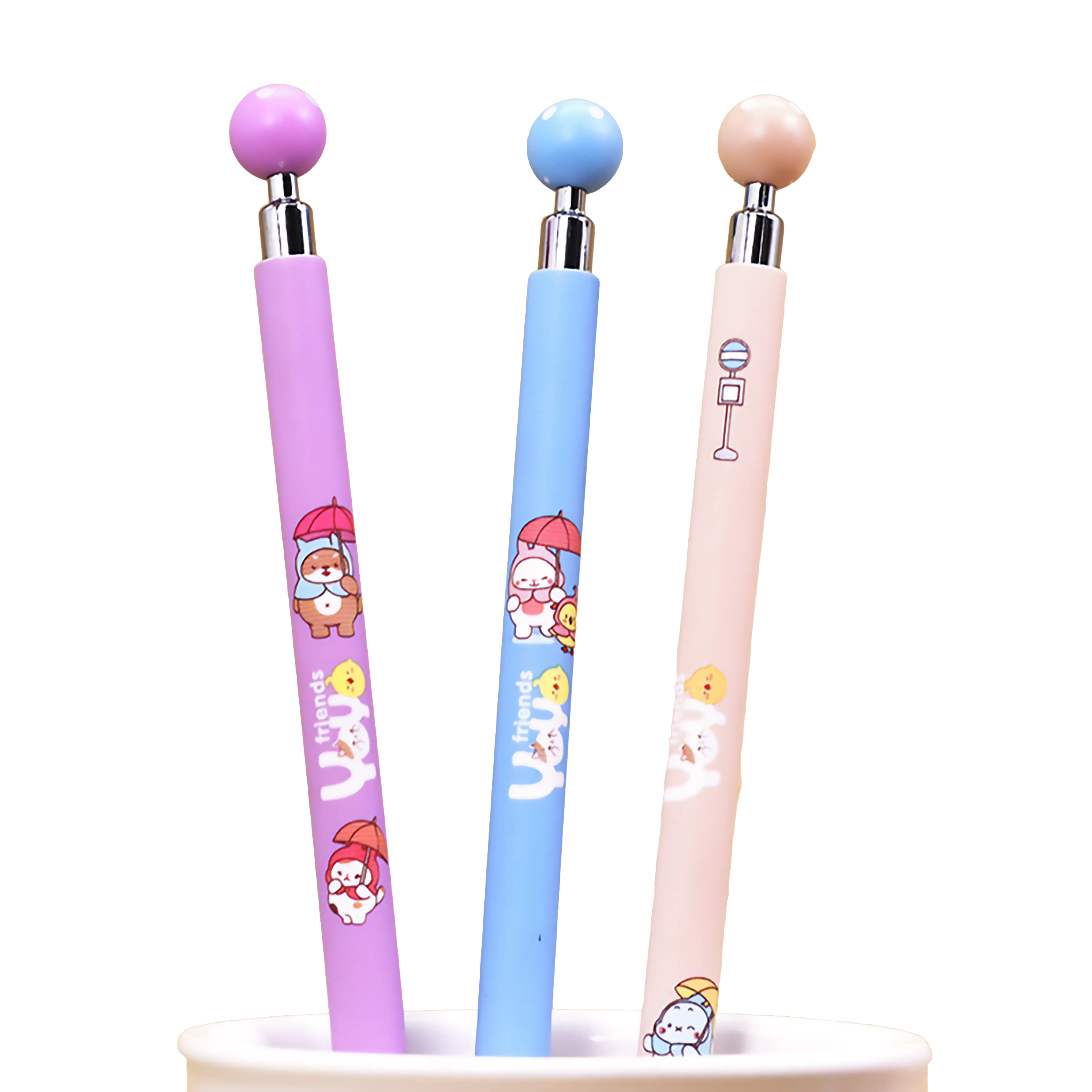 Cartoon Animal Ball Button Mechanical Pencil