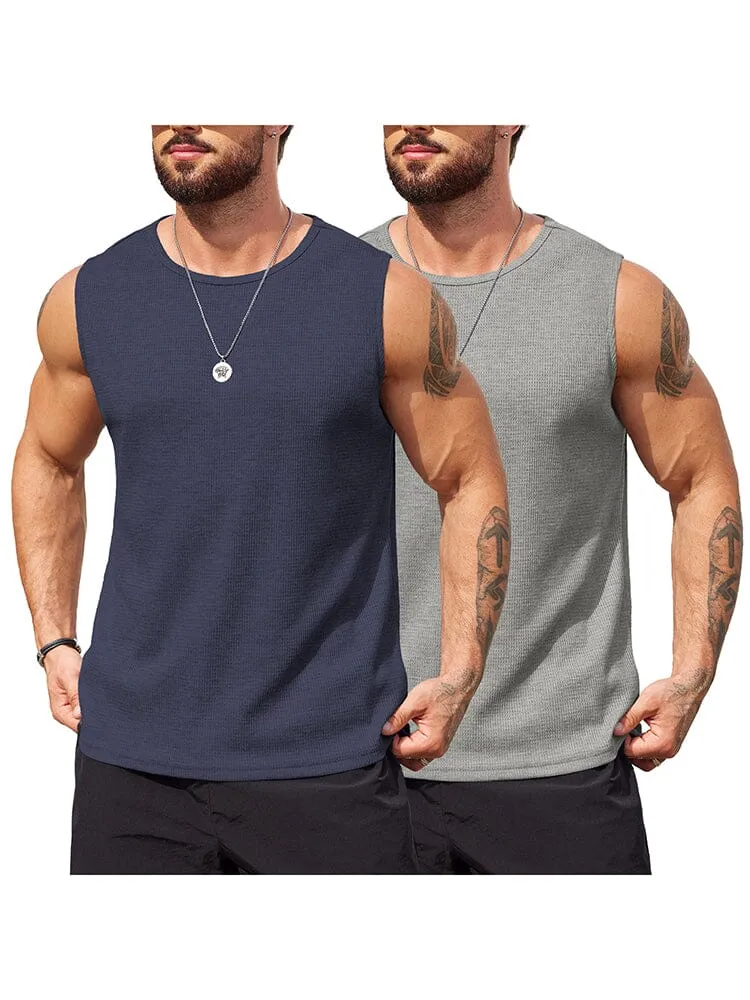 Casual 2 Pack Waffle Tank Tops (US Only)