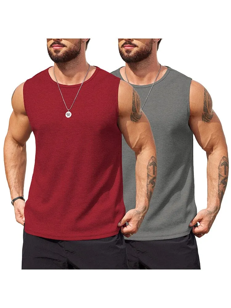 Casual 2 Pack Waffle Tank Tops (US Only)