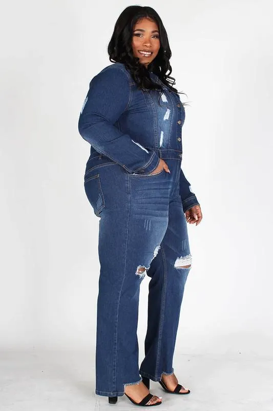 Chel's Denim Jumpsuit Plus