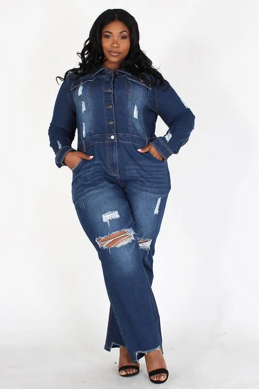 Chel's Denim Jumpsuit Plus