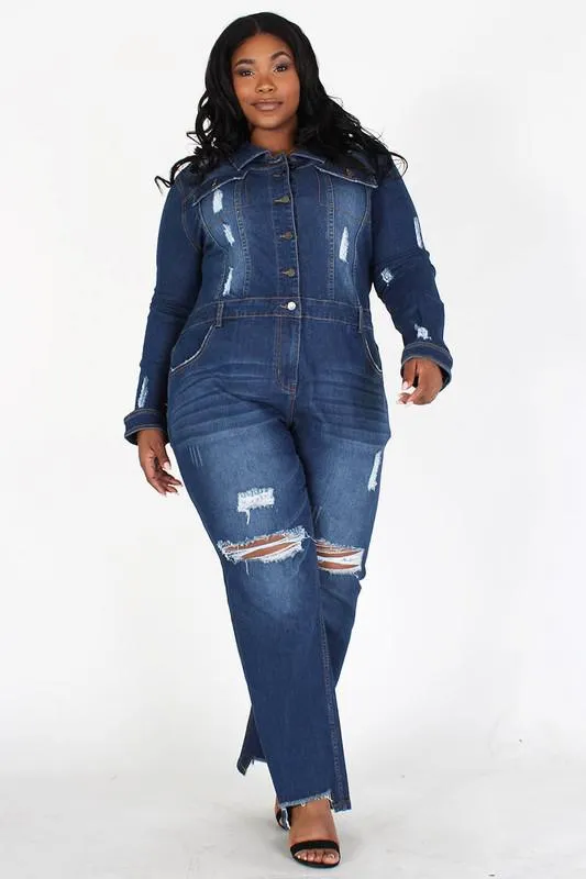 Chel's Denim Jumpsuit Plus