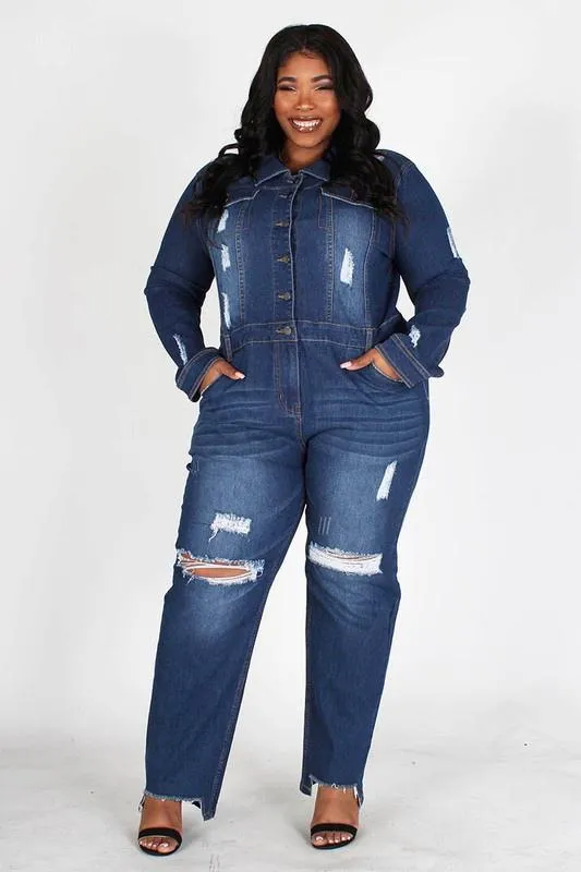 Chel's Denim Jumpsuit Plus