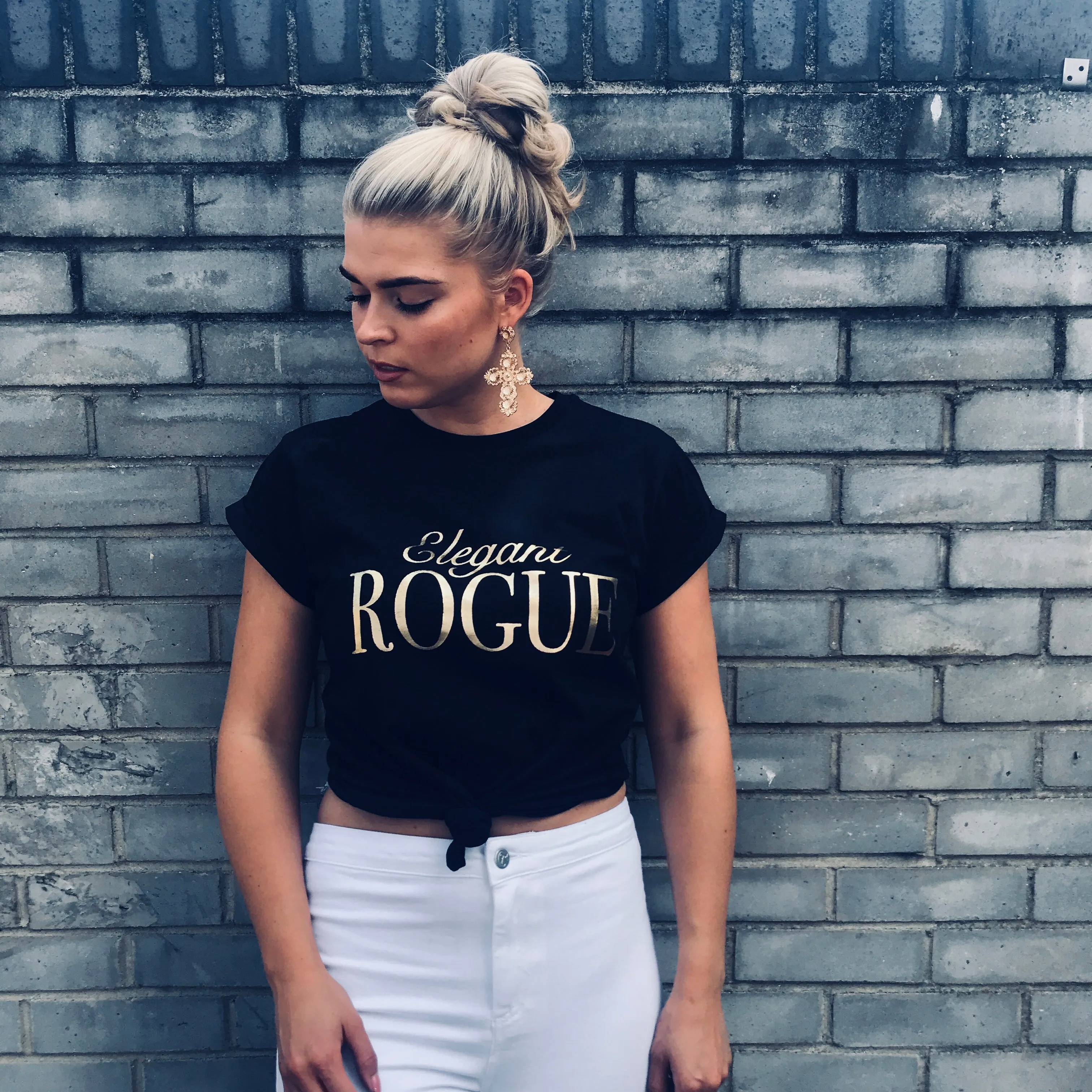 'ELEGANT ROGUE' - CT084 SLOGAN T SHIRT