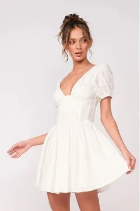 Eyelet Short Sleeve Dress