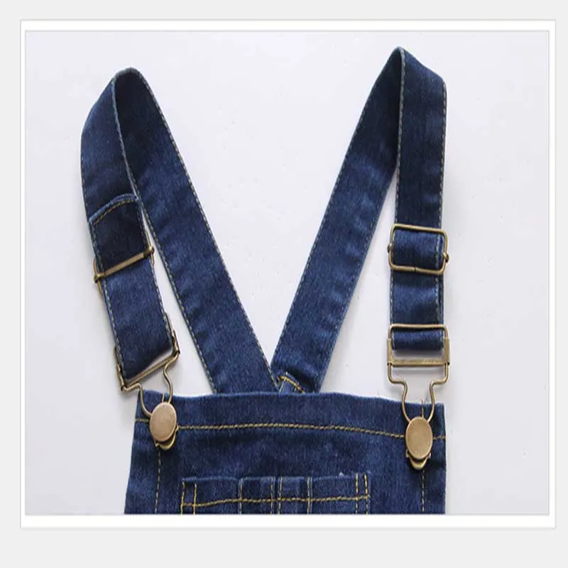 Girls Jeans Overalls Dress Adjustable Denim Jumpers