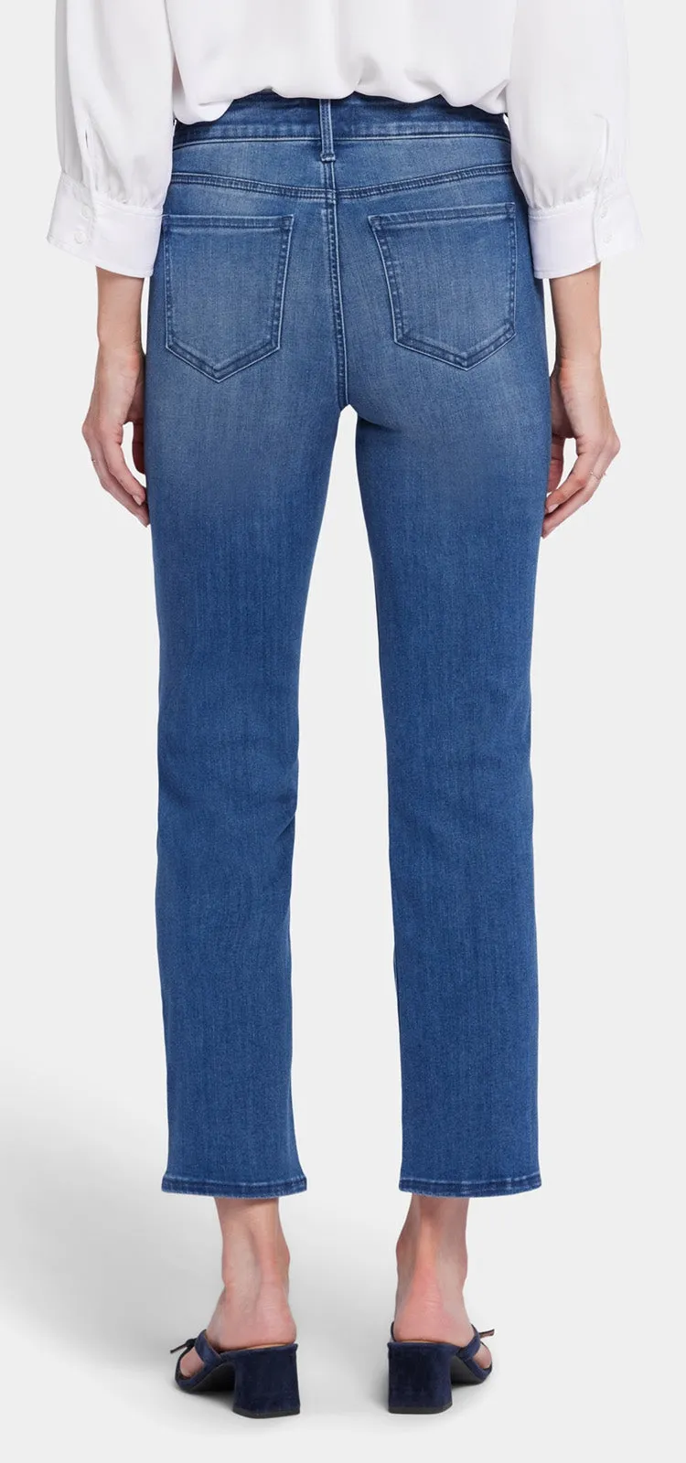 High Rise Marilyn Straight Ankle Jeans Mediumblauw Premium Denim | Blue island