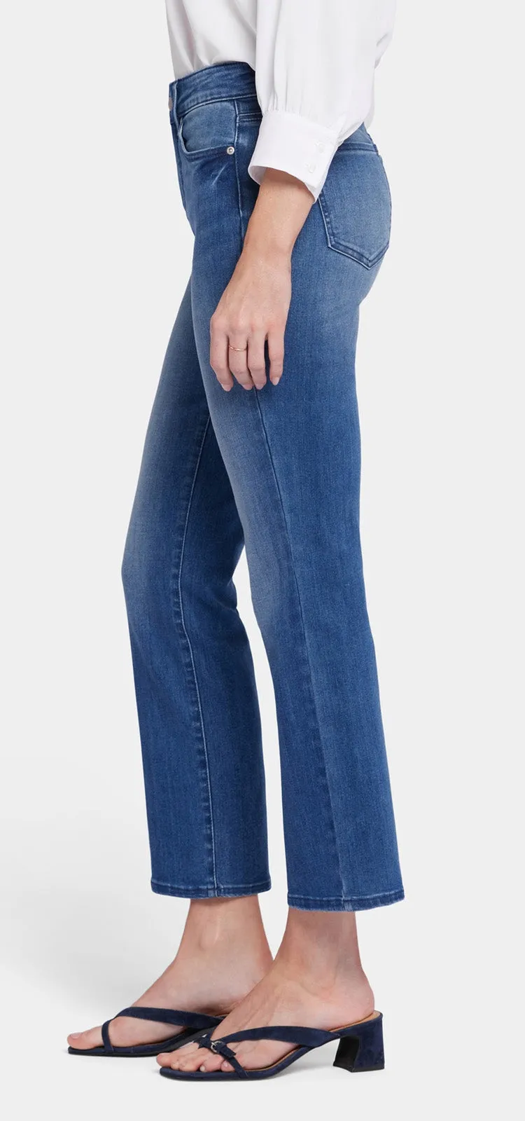 High Rise Marilyn Straight Ankle Jeans Mediumblauw Premium Denim | Blue island