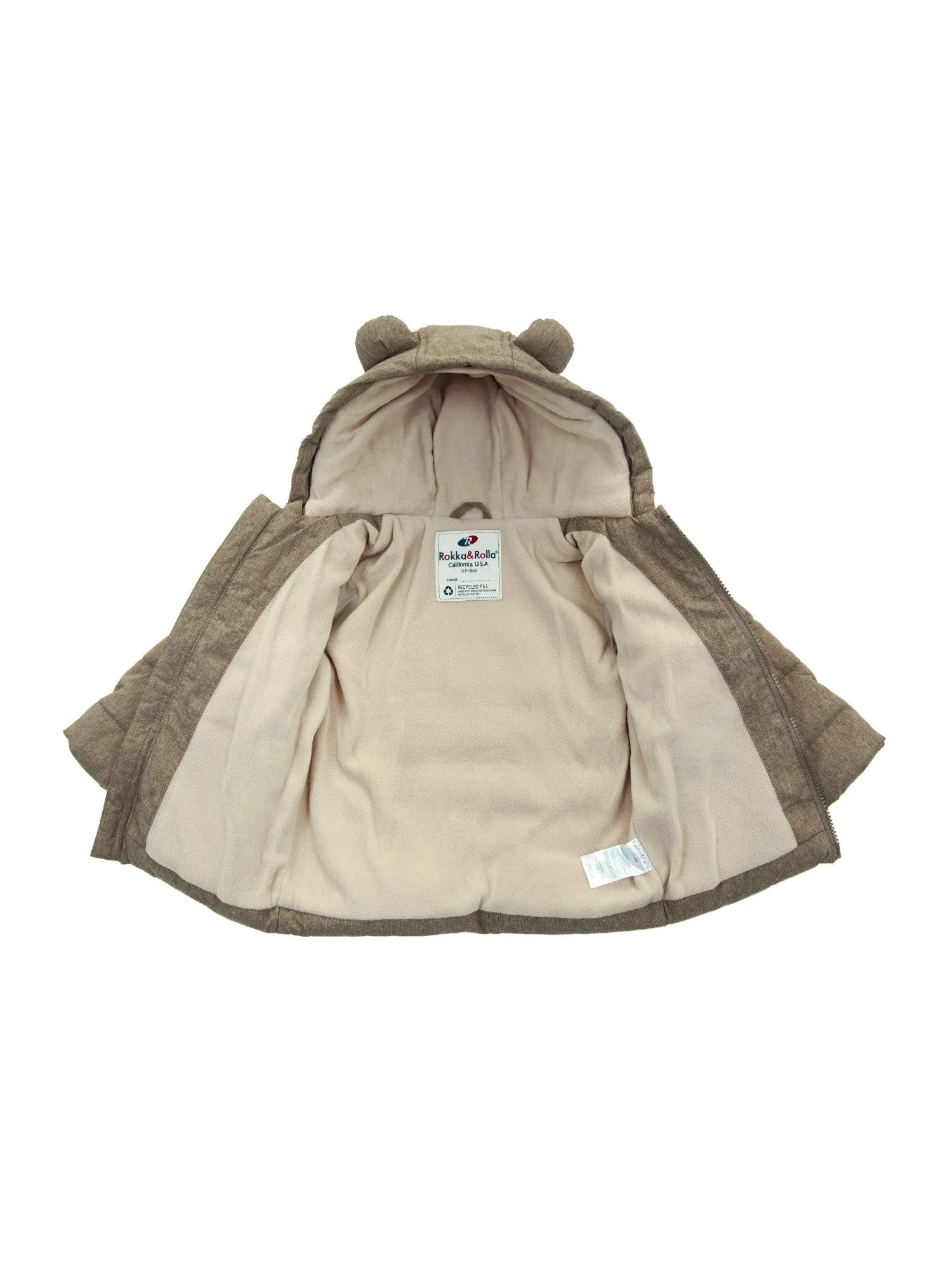 Infant Boys' Fleece Hooded Puffer Jacket