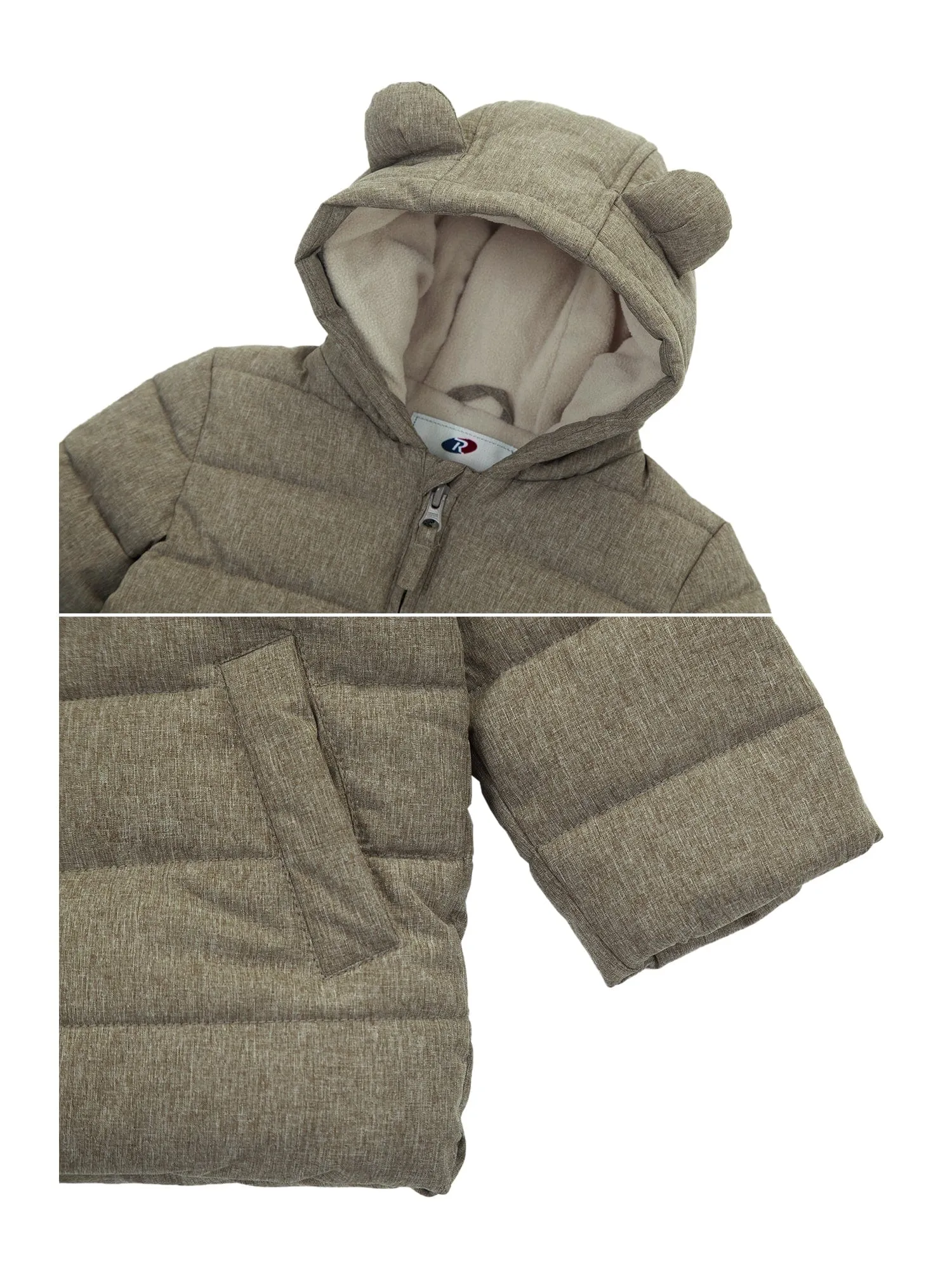 Infant Boys' Fleece Hooded Puffer Jacket