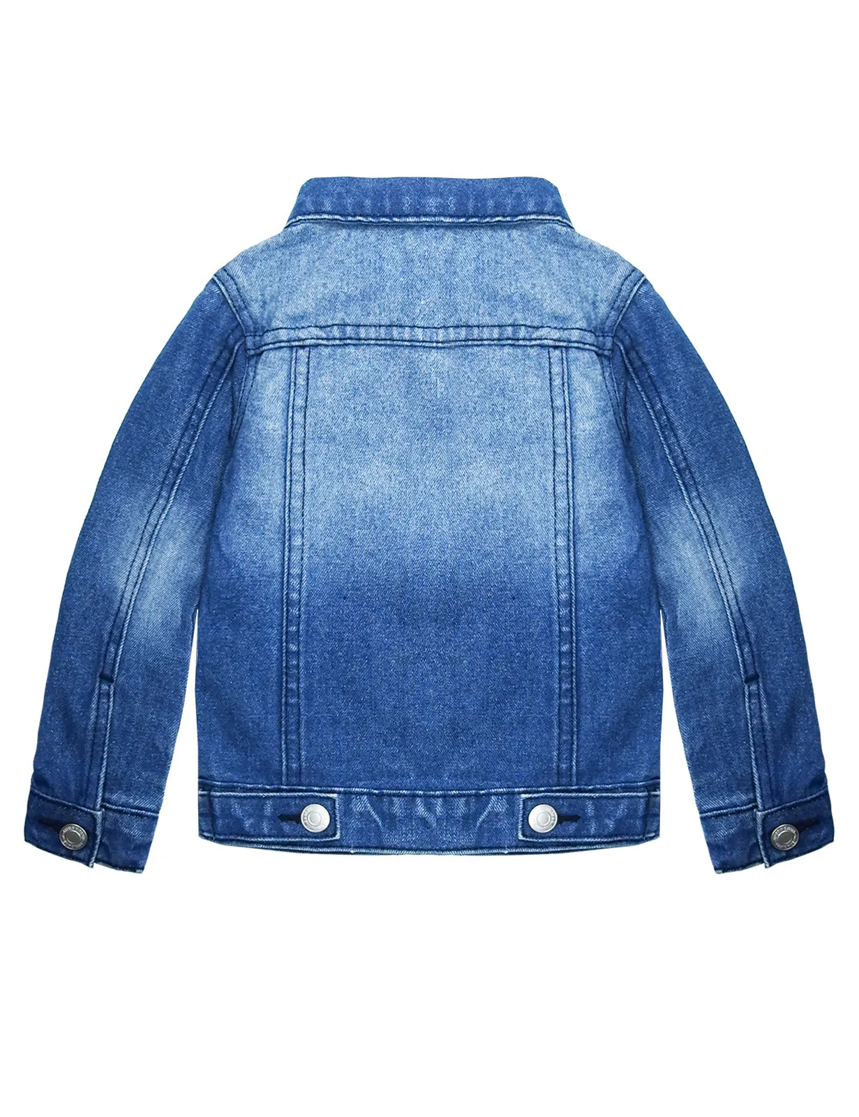 Little Kid Simple Jean Jacket, Stone Washed Soft Denim Coat Outfit