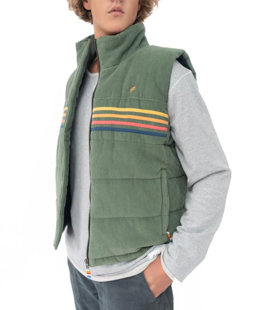 Lofoten Cord Puffer Vest | Khaki