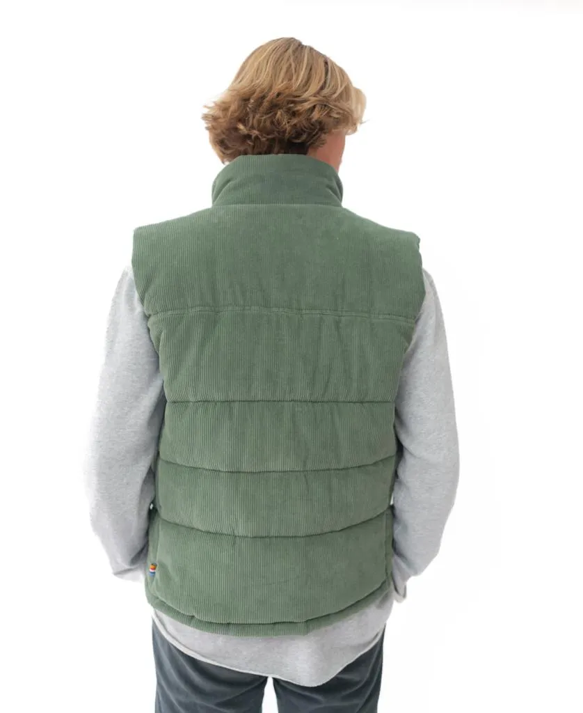 Lofoten Cord Puffer Vest | Khaki