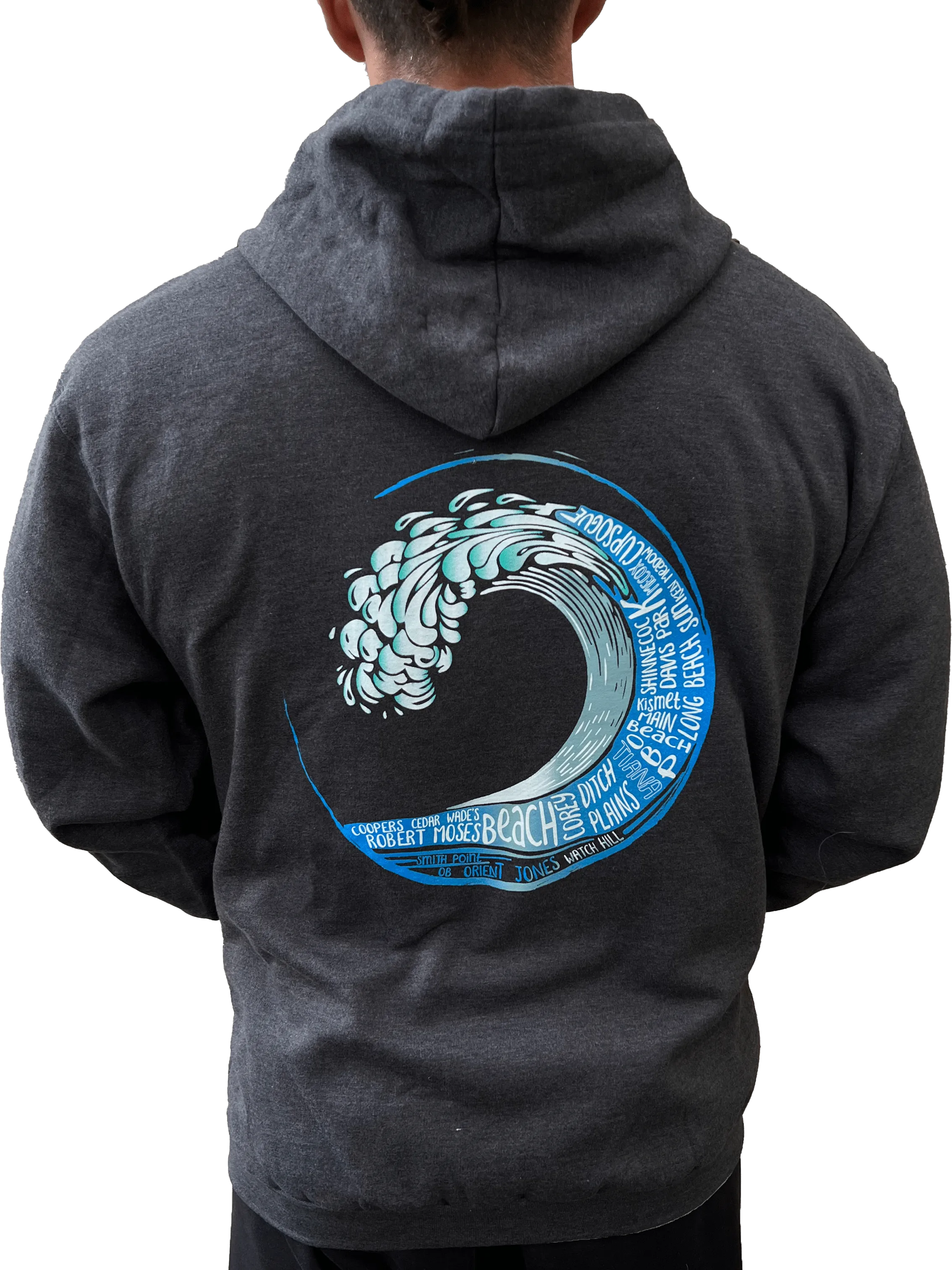 Long Island Strong Beach Wave Zip Up Hoodie