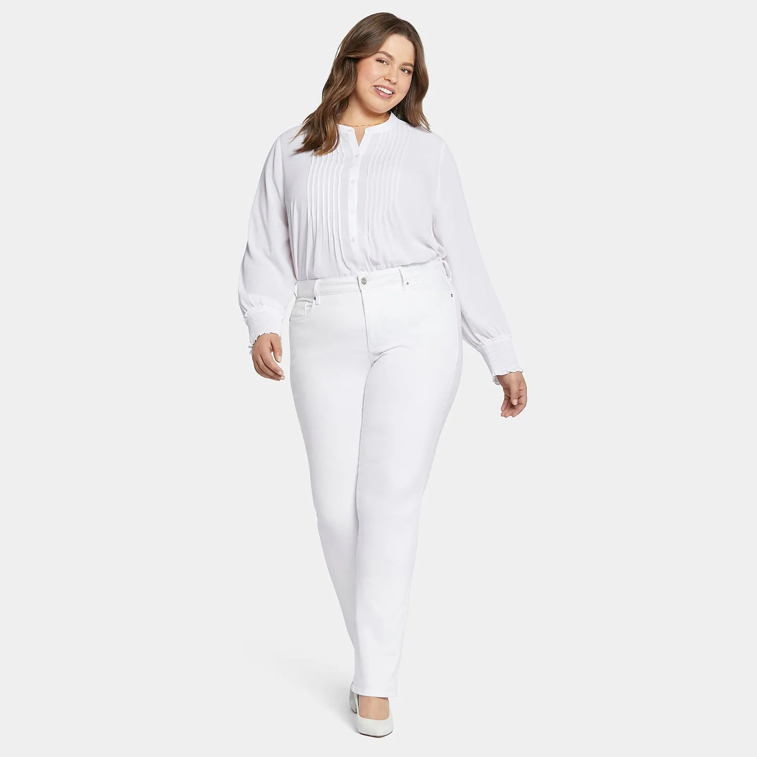 Marilyn Straight Jeans In Plus Size - Optic White