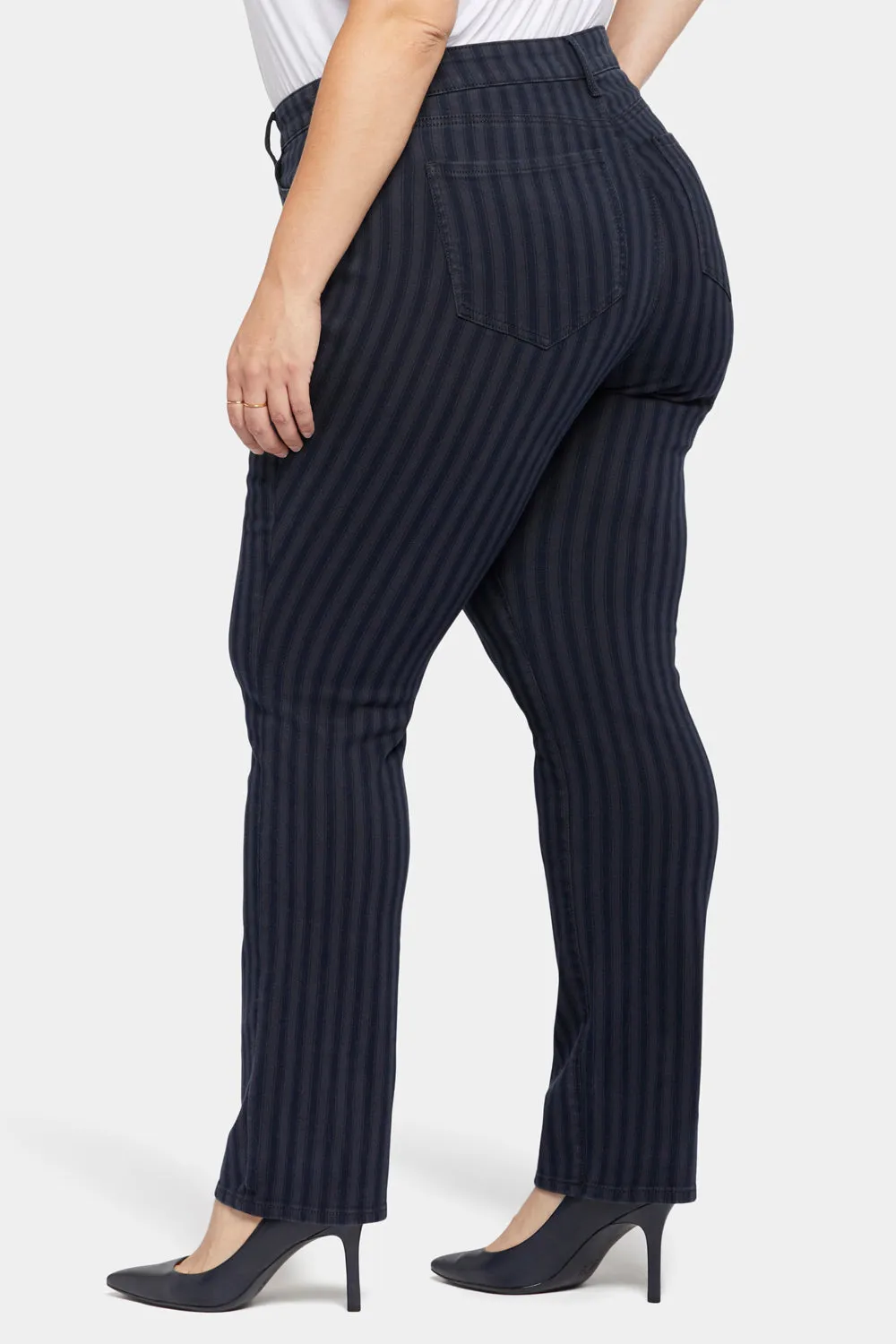 Marilyn Straight Jeans In Plus Size - Tahoe Stripe