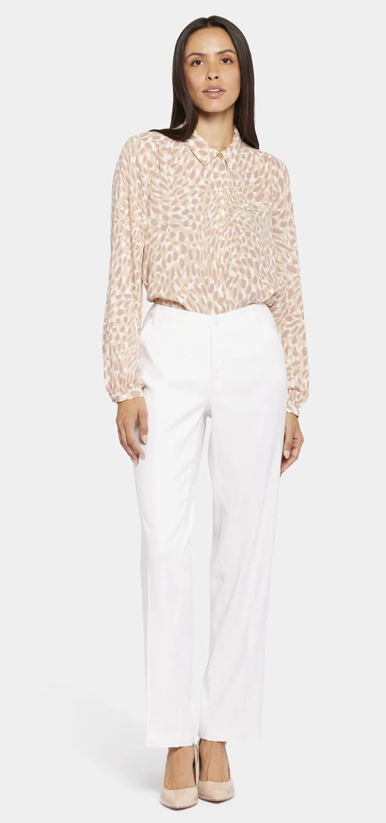 Marilyn Trouser Wit Stretch Linnen | Optic White